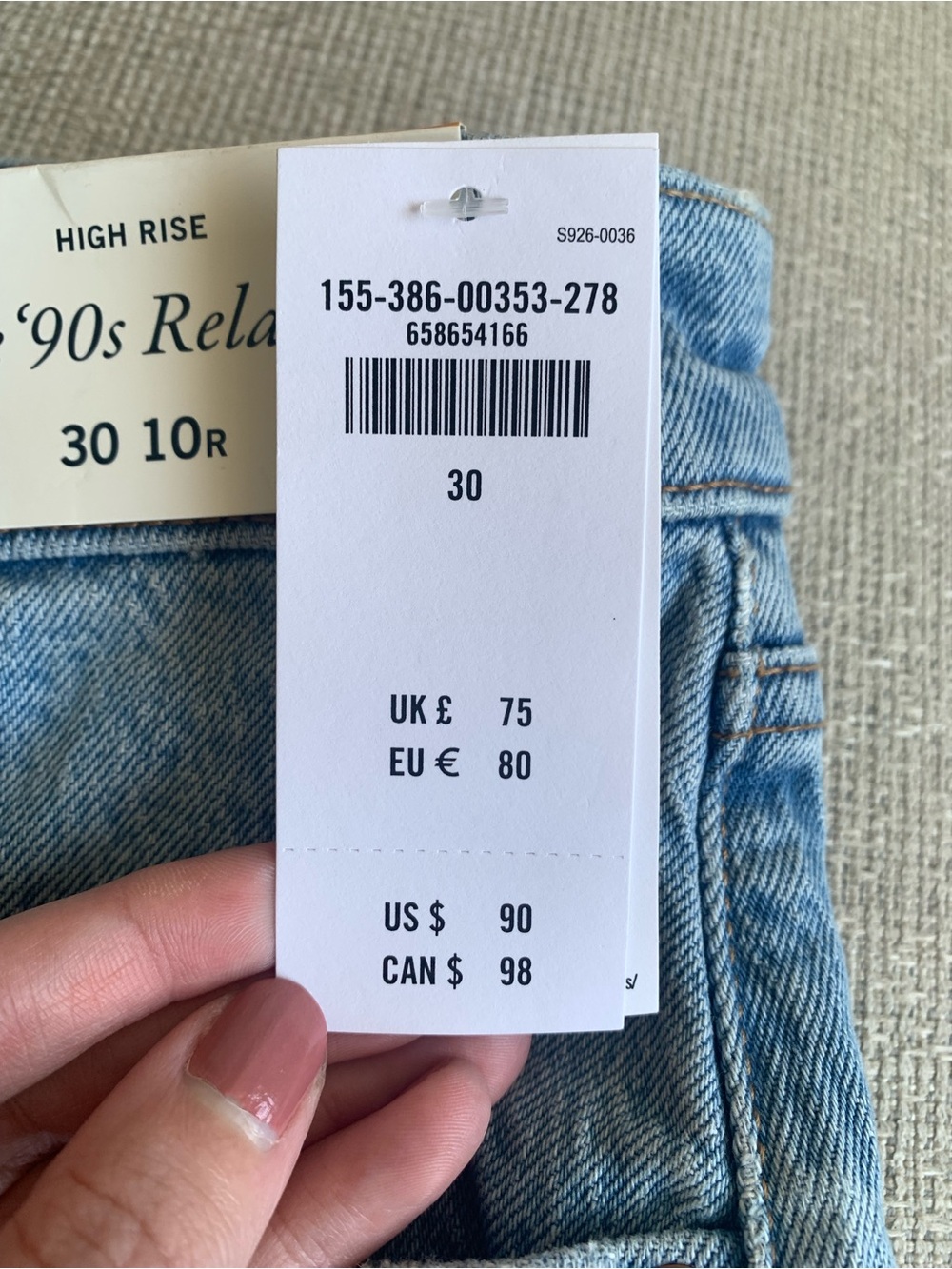 Abercrombie & Fitch The 90s Relaxed High Rise Jean NWT - Picture 7 of 9
